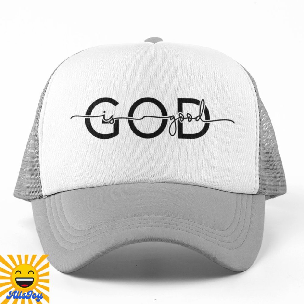 GOD IS GOOD Foam Trucker Hat Snapback Cap Gray/White